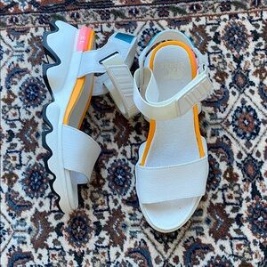 White and Orange Sandals Sorel